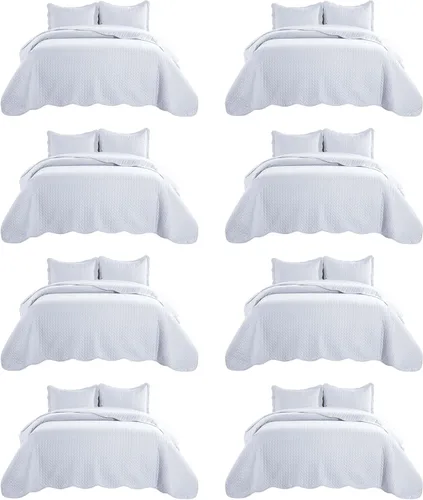 Miniatura 105 de IR Imperial Rooms Velvet Twin Quilt Bedspread Comforter Bedding Set 2 Pcs Diamond Pattern - (68"x86") Bedspread Coverlet + 1 Pillow Shams
