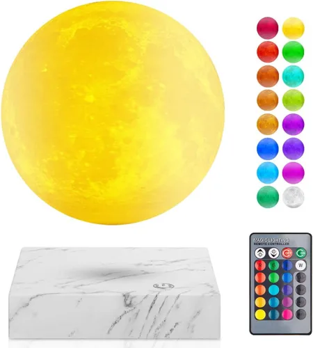Miniatura 8 de UVEHAS Lámpara de luna levitante de 16 colores de levitación magnética flotante impresión 3D LED luz de luna giratoria en Air Luna Luces nocturnas