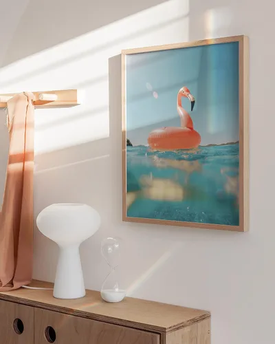 Miniatura 5 de HAUS AND HUES Arte de playa de flamenco, estampado de flamenco rosa, decoración de pared tropical inspirada en Hawái, póster de sala de surfistas