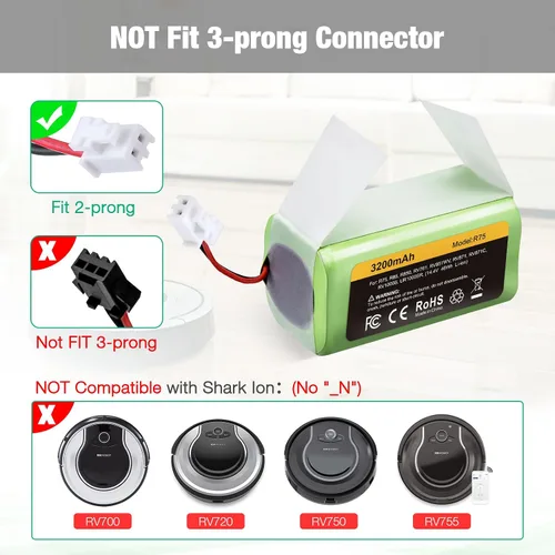 Miniatura 6 de FirstPower Batería RVBAT850 de 3.2Ah – Reemplazo para Batería de Aspiradora Shark, Shark Ion R75, RV761, RV850C, RV1000S, RV1100VL, RV101AE