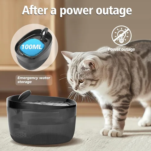 Miniatura 3 de Fuente de agua para gatos de 74 oz/2.2 L, dispensador automático de agua para mascotas para interiores con bomba ultra silenciosa, 2 modos de flujo