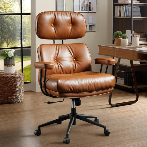Miniatura 12 de Mid Century Modren - Silla de oficina grande y alta, silla ejecutiva ergonómica grande para personas resistentes, silla de trabajo de escritorio