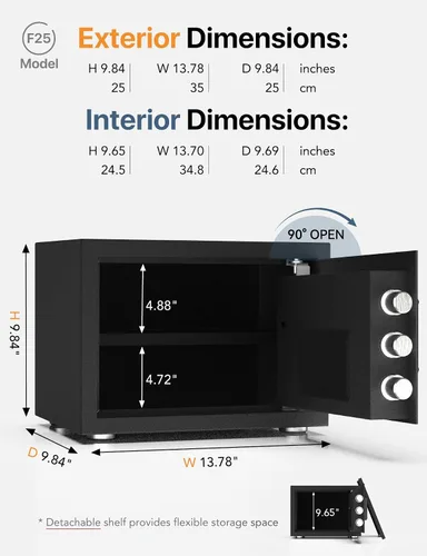 Miniatura 9 de FORFEND Smart Home Safe Caja de seguridad WiFi con aplicación de bloqueo/alarma Comando de voz, alarma de secuestro, detección de manipulación