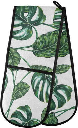 Miniatura 64 de ZZXXB Spring Bird - Guantes de cocina dobles con diseño floral de mariposa, resistentes al calor, antideslizantes, extra largos de 7 x 35 pulgadas