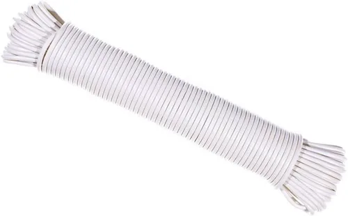 Miniatura 3 de West Coast Paracord Tendedero de plástico – 5/32 pulgadas o 7/32 pulgadas – blanco, reforzado con fibra, duradero (50 o 100 pies de largo)