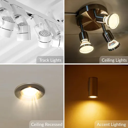 Miniatura 4 de Simba Lighting Bombilla LED GU10 de 5 W ETL, no regulable (paquete de 6) halógena de 50 W de repuesto MR16 para acento, iluminación de pista, haz