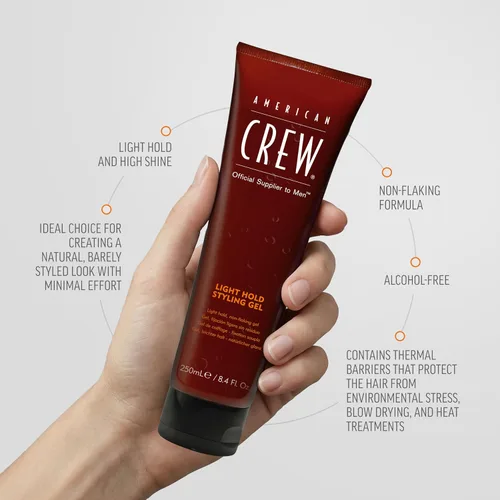 Miniatura 3 de American Crew Gel para el cabello para hombre, fijación ligera con bajo brillo, producto de peinado regalo para él, 8.4 onzas líquidas