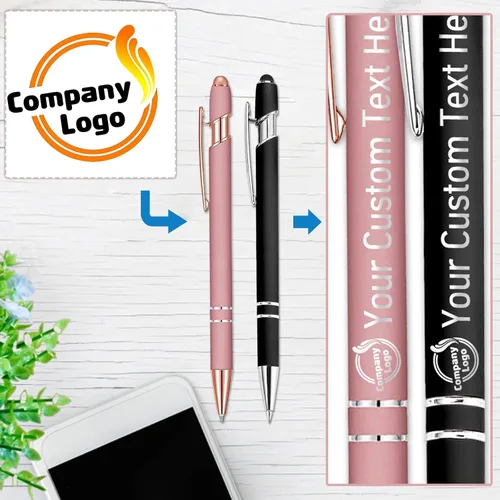 Miniatura 3 de STREADVE Bolígrafos personalizados personalizados con nombre grabado, logotipo, texto, bolígrafos de escritura suave, regalo personalizado para Negro
