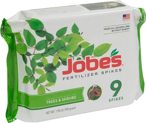 Miniatura 18 de Espinas fertilizadoras para hoja perenne de Jobe’s 13-3-4 fertilizante con tiempo de liberación para junípero, ciprés y todos los otros árboles