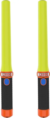 Miniatura 10 de Bastones LED de control de tráfico de 16 pulgadas, varita de tráfico de señal con 2 pilas C de celda seca (no incluidas), varita de seguridad