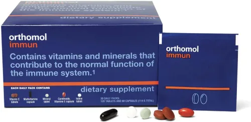 Miniatura 11 de Orthomol Immun, suplemento de apoyo inmune, refuerzo diario del sistema inmunológico, vitaminas A, B, C, D, E, zinc, selenio y yodo, suministro de 7
