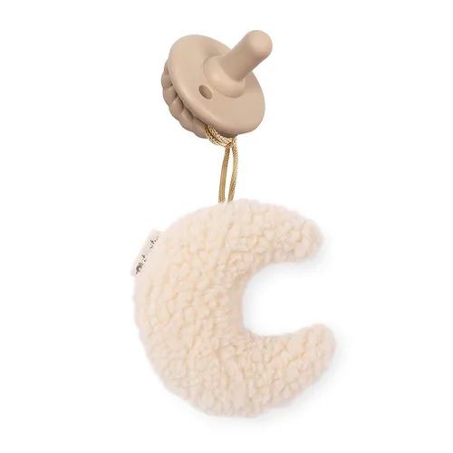 Itzy Ritzy - Juego de chupón y Lovey; Luna de peluche desmontable y chupón de silicona Toast a juego; Ideal para edades de 0 meses en adelante, Luna