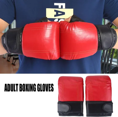 Miniatura 8 de Guantes de boxeo, 1 par/set de guantes de boxeo de pulgar abierto para adultos, guantes de piel sintética, guantes de ejercicio para kickboxing
