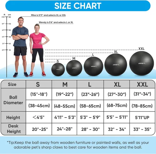 Miniatura 3 de APEXUP Pelota de Yoga Pelota de Ejercicio Antideslizante Resistente para Fitness, Equilibrio y Entrenamiento del Core