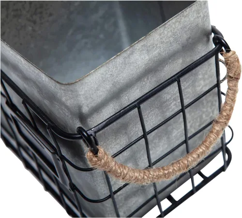 Miniatura 6 de NIKKY HOME Farmhouse Organizador de Cubiertos Galvanizado de 3 Compartimentos para Encimera, Soporte de Cubiertos de Mesa para Cucharas, Cuchillos