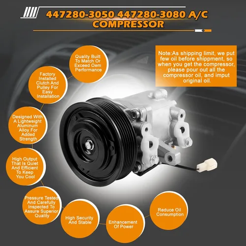 Miniatura 4 de Compresor de aire acondicionado 6PK SVO7E 3P999-00620 3P99900620 447280-3050 447280-3080 para Kubota M135GX GXDTC M13 pieza de repuesto