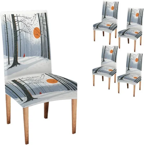 Miniatura 60 de CAPSCEOLL Fundas para Sillas De Comedor 4, Funda elástica para silla de comedor, lavable de elastano, fundas para sillas Parsons de cocina, Fundas