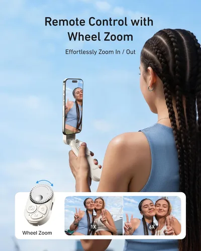 Miniatura 2 de TELESIN Trípode magnético para teléfono, mini palo selfie con control remoto de zoom, soporte de bolsillo seguro para iPhone 17 16 15 y Android