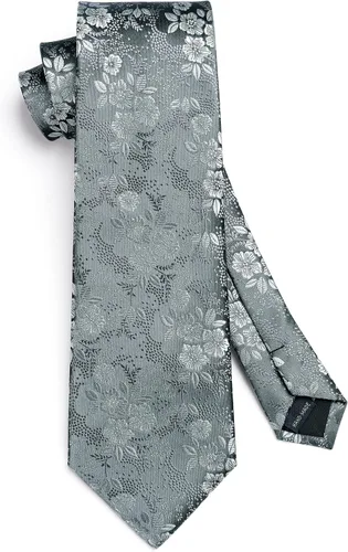 Miniatura 234 de Corbatas florales tejidas clásicas para hombre, corbata cuadrada de bolsillo, corbatas formales para hombres, boda con pañuelo