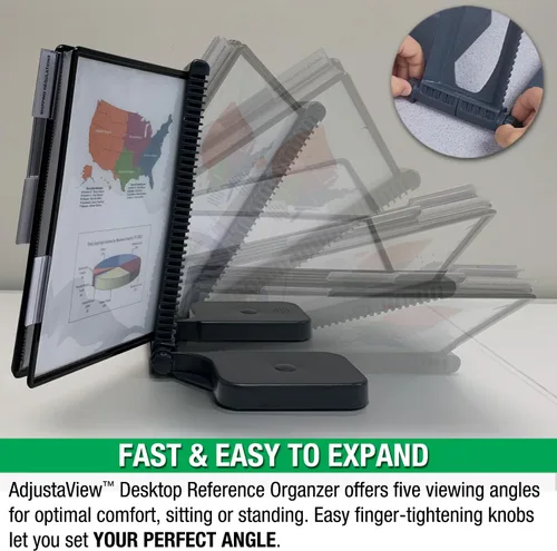 Miniatura 4 de Ultimate Office AdjustaView Organizador de escritorio de referencia de 10 bolsillos con bolsillos de carga fácil y base compacta y pesada para mayor
