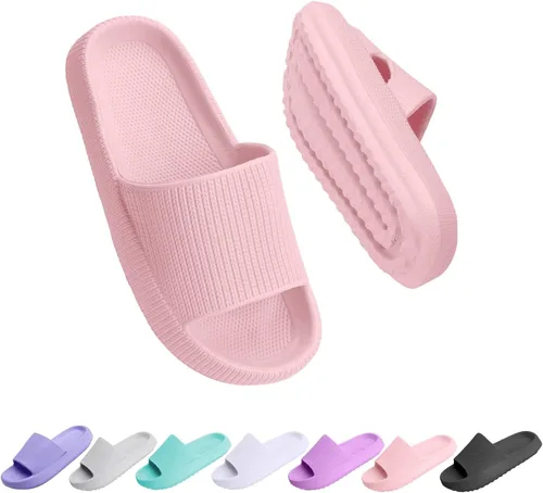 Sandalias de nube para niños, niñas, niños, pantuflas de ducha y baño, cómodas pantuflas antideslizantes de suela gruesa para verano, zapatos de