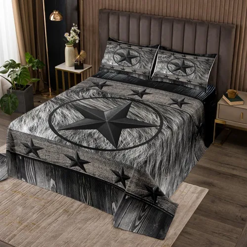 Miniatura 13 de Feelyou Colcha de vaquero occidental, tamaño King, diseño rústico de Texas Star con botas de vaquero, colcha acolchada para niños pequeños, diseño