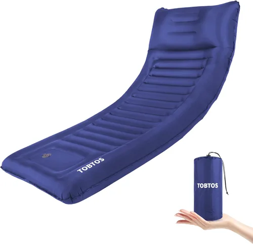 TOBTOS Colchoneta inflable para acampar con almohada, almohadilla de dormir ultraligera gruesa de 6 pulgadas con bomba incorporada, alfombrilla de
