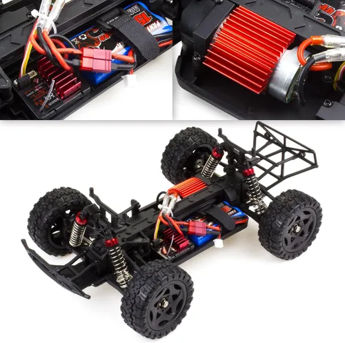 Miniatura 3 de Cheerwing 1:16 escala corto curso RC coche, 40KM/H de alta velocidad 4WD camión de control remoto todoterreno coche de control remoto Rojo