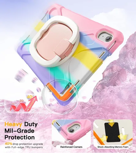 Miniatura 3 de BRAECN Funda para iPad (A16) de 11ª/10ª generación de 11 pulgadas/10.9 pulgadas 2025/2022, funda de silicona resistente con protector de pantalla