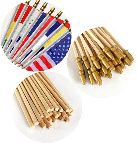 Miniatura 4 de Banderas internacionales de 100 países en palo de madera, pequeñas banderas de mano para eventos deportivos, festival internacional, 5 x 8 pulgadas