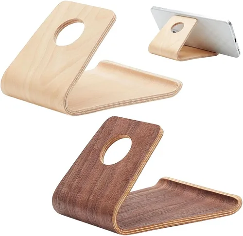 Miniatura 6 de Soporte para teléfono celular de madera de nogal de 2.95 pulgadas, soporte para teléfono inteligente, soporte de escritorio, soporte para teléfono
