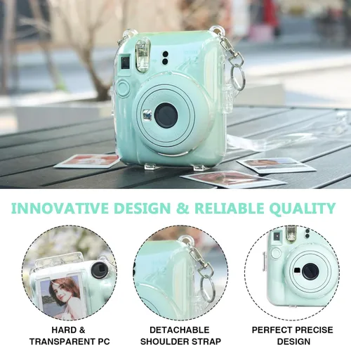 Miniatura 3 de Caiyoule Funda transparente Mini 12 - Funda protectora para cámara compatible con Fujifilm Instax Mini 12, funda rígida de PC para cámara