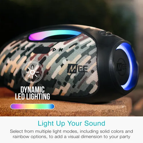 Miniatura 5 de MEE Audio PartySPKR - Altavoz inalámbrico Bluetooth, potente sonido estéreo RMS de 60 W, 2 subwoofers, altavoz portátil para exteriores, campamento