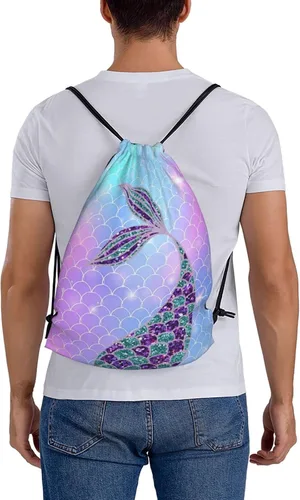 Miniatura 9 de BWBFVPW Mochila con cordón de dinosaurio para niños, mochila de viaje, Sirena, Classic