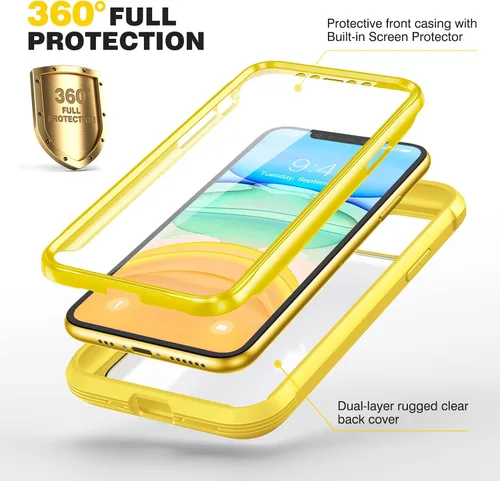 Miniatura 544 de Diaclara Funda diseñada para iPhone 16, mejorada [protección completa de la cámara], carcasa resistente de cuerpo completo con protector de pantalla