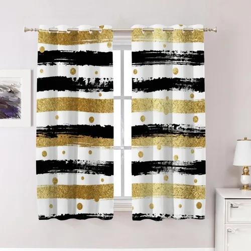 Miniatura 31 de Cortinas opacas de poliéster multicapa para cafetería, con diseño de diamantes, 2 unidades, 26 x 24 pulgadas
