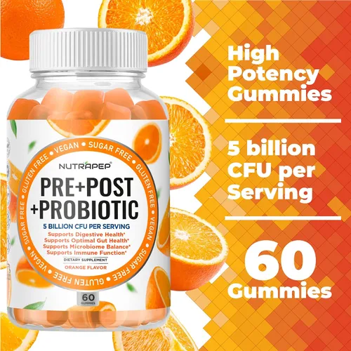 Miniatura 4 de NutraPep Gomitas probióticas y posbióticas prebióticas para mujeres, hombres y niños - Alta potencia 5 mil millones de UFC - Sin azúcar y sin gluten