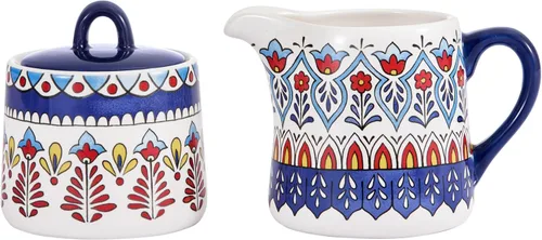 Miniatura 11 de Bico Blue Garden Toile De Jouy - Juego de azucarero y cremera de cerámica, azucarero con tapa, lindo recipiente para barra de café, accesorios