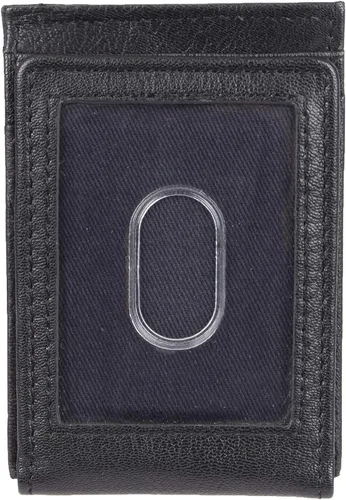 Miniatura 4 de Tommy Hilfiger Cartera delgada de cuero con bolsillo frontal para hombre