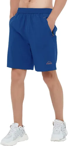 Miniatura 6 de TBMPOY Pantalones cortos de senderismo para hombre, 7 pulgadas, secado rápido, para gimnasio, deportes al aire libre, bolsillos cortos con cremallera