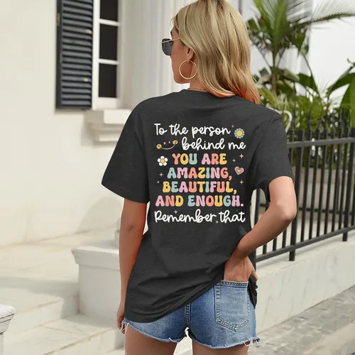 Miniatura 5 de Camiseta con texto en inglés "You Matter The Person Behind Me", camiseta con texto en inglés "You are Amazing Tshirt You are Amazing para mujer