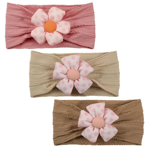Miniatura 12 de MIUXUESO 3 Piezas Diademas de Flores para Bebé Diademas de Nylon para Niñas Bebé Diademas Suaves Accesorios para el Cabello para Recién Nacidos