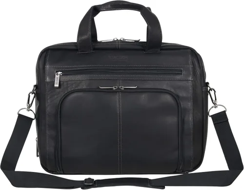Kenneth Cole REACTION "Out of the Bag" Manhattan - Bolso bandolera de cuero colombiano para laptop de 15.6" para viajes y negocios