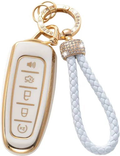 Miniatura 40 de Gematay - Funda para llavero Land Rover Jaguar, compatible con Evoque Velar Sport Discovery Freelander2 LR4 Land Rover Sport Jaguar XF XJ XE F-PACE