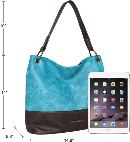 Miniatura 6 de Montana West Bolso Hobo para mujer con asa superior y bolsillos con cremallera