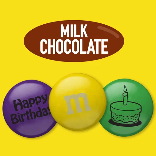 Miniatura 2 de M&M'S WORLD Caramelos de cumpleaños de chocolate con leche (paquete de 20), perfectos para fiestas, recuerdos de fiesta, juegos y regalos