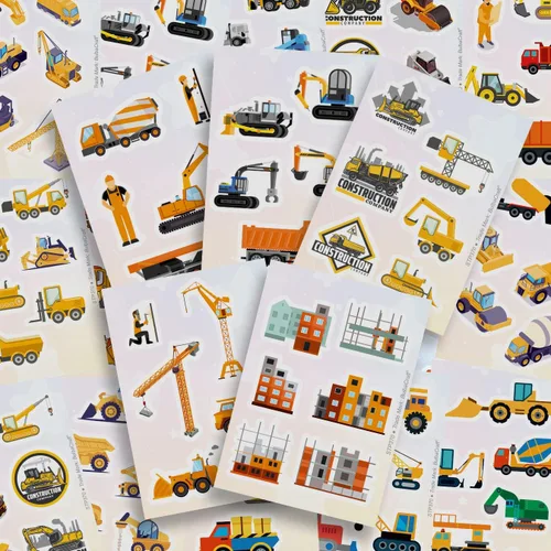 Miniatura 4 de BulbaCraft 100 Piezas de Adhesivos de Construcción - Suministros para Fiesta de Cumpleaños de Construcción, Regalos para Mujeres y Hombres Pegatinas