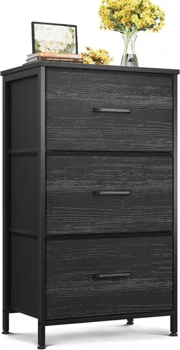 Miniatura 10 de AODK Cómoda para Dormitorio, Mesa de Noche Pequeña, Cómoda con Cajones, Mesa de Final de Pasillo para Sala de Estar, Cómoda con 3 Cajones de Marrón