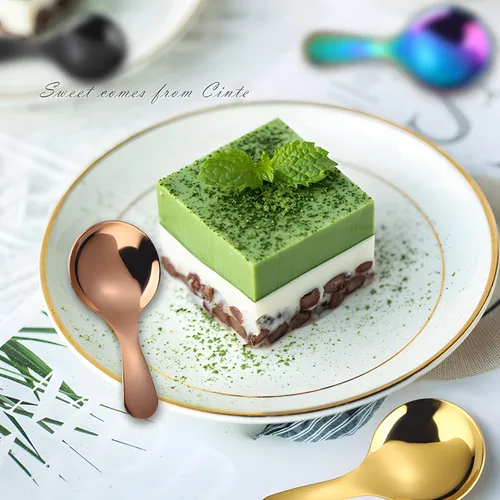Miniatura 8 de 5 cucharas de mango corto, mini cucharas de acero inoxidable, cuchara redonda gruesa para condimentos de sal, postre, té, café (negro)