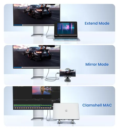 Miniatura 5 de Warrky Cable USB C a HDMI 4K 60Hz de 3.3 pies [enchufes chapados en oro antiinterferencias] Cable de aluminio tipo C a HDMI 2.0, Thunderbolt 3/4/5